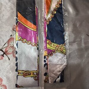 Colorful Chain Print twilly Scarf set